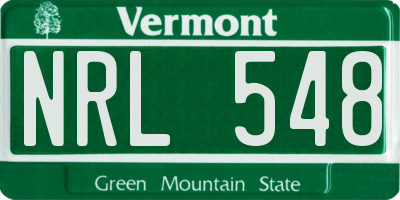 VT license plate NRL548
