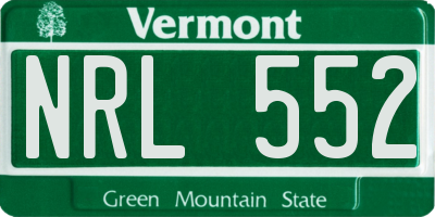 VT license plate NRL552