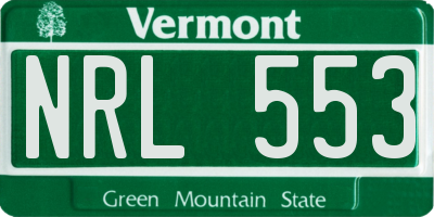 VT license plate NRL553