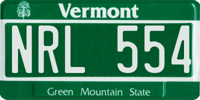 VT license plate NRL554