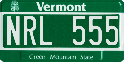 VT license plate NRL555