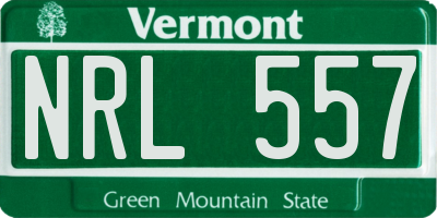 VT license plate NRL557