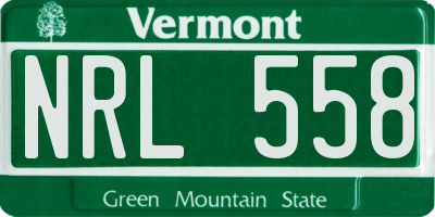 VT license plate NRL558