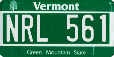 VT license plate NRL561