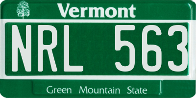 VT license plate NRL563