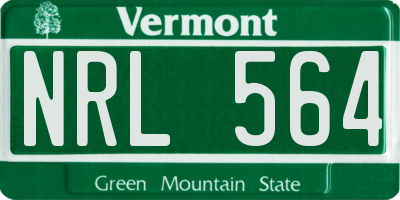 VT license plate NRL564
