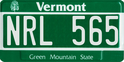 VT license plate NRL565