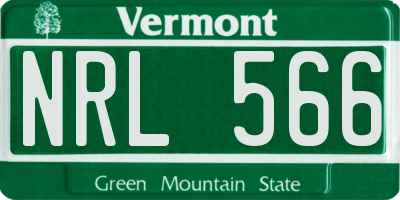 VT license plate NRL566