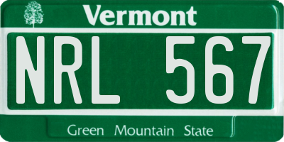 VT license plate NRL567