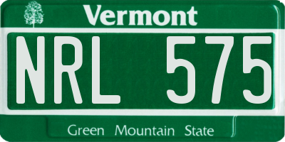 VT license plate NRL575