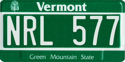 VT license plate NRL577