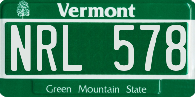 VT license plate NRL578