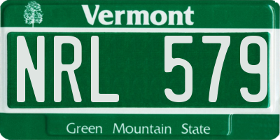 VT license plate NRL579