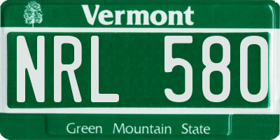 VT license plate NRL580
