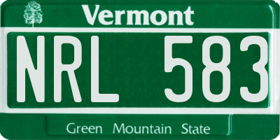 VT license plate NRL583