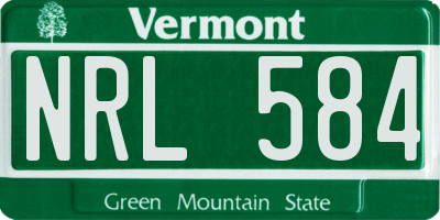 VT license plate NRL584