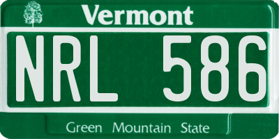 VT license plate NRL586