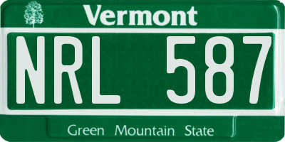 VT license plate NRL587