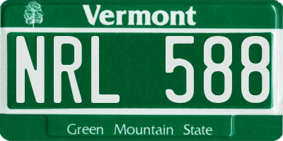 VT license plate NRL588