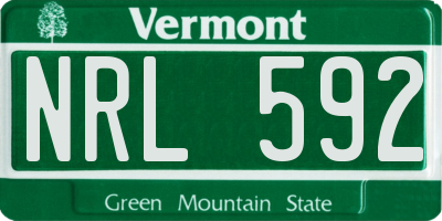 VT license plate NRL592