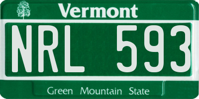 VT license plate NRL593