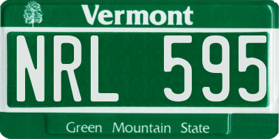 VT license plate NRL595