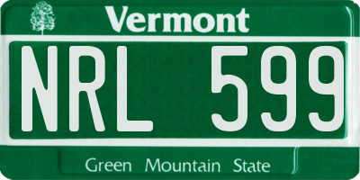 VT license plate NRL599