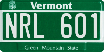 VT license plate NRL601