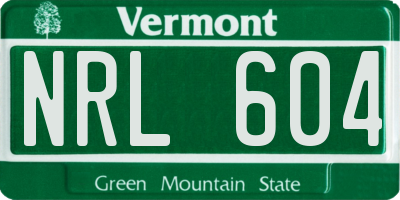 VT license plate NRL604