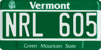 VT license plate NRL605