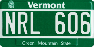 VT license plate NRL606