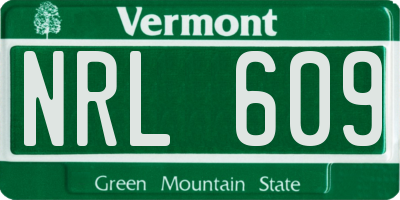 VT license plate NRL609