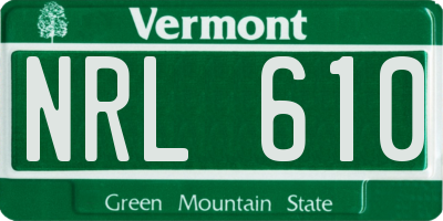 VT license plate NRL610