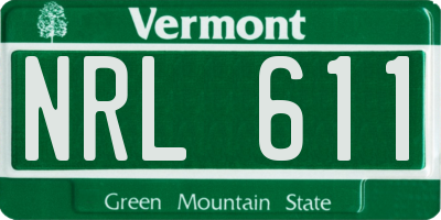 VT license plate NRL611