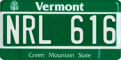 VT license plate NRL616