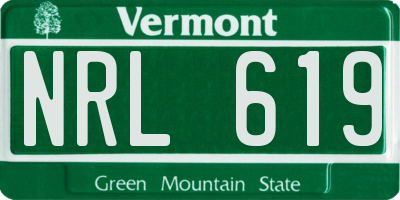 VT license plate NRL619