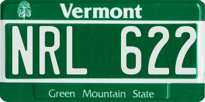 VT license plate NRL622