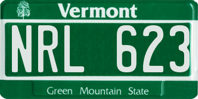 VT license plate NRL623