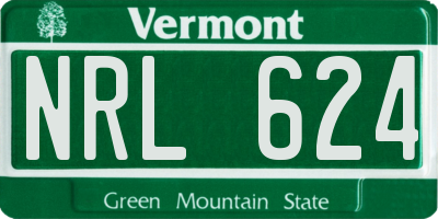 VT license plate NRL624