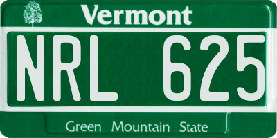 VT license plate NRL625