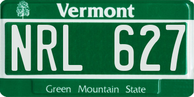 VT license plate NRL627
