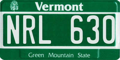 VT license plate NRL630