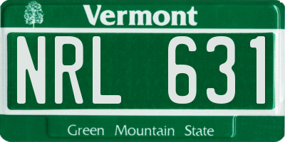 VT license plate NRL631