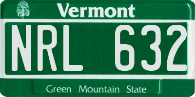 VT license plate NRL632