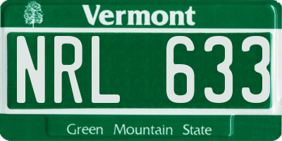 VT license plate NRL633