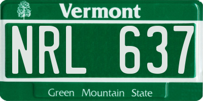 VT license plate NRL637