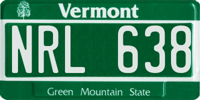 VT license plate NRL638
