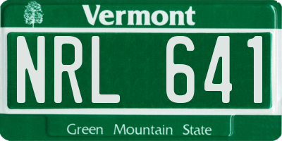 VT license plate NRL641