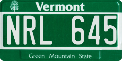 VT license plate NRL645