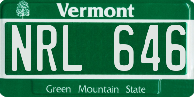 VT license plate NRL646